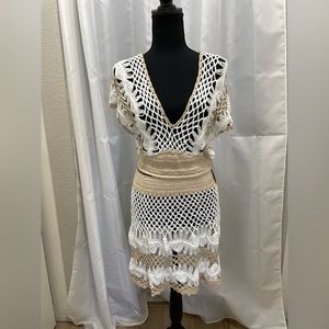 BNWT crochet swim cover up 2 piece set - women’s size M